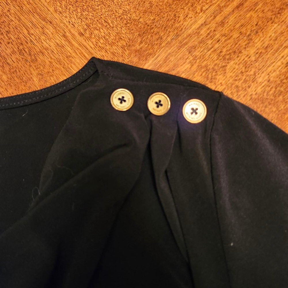 Women's Michael Kors Black Long Sleeve Dress with Gold Buttons M A2 - Picture 3 of 6